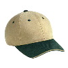Otto Cap Superior Brushed Cotton Twill Sandwich Visor Low Profile Pro Style Two Tone Color Caps Dark Green/Khaki/Khaki