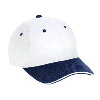 Otto Cap Superior Brushed Cotton Twill Sandwich Visor Low Profile Pro Style Two Tone Color Caps Navy/White/White
