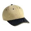 Otto Cap Superior Brushed Cotton Twill Sandwich Visor Low Profile Pro Style Two Tone Color Caps Black/Khaki/Khaki