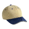 Otto Cap Superior Brushed Cotton Twill Sandwich Visor Low Profile Pro Style Two Tone Color Caps Navy/Khaki/Khaki