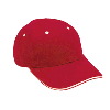 Otto Cap Brushed Cotton Twill Sandwich Visor Low Profile Pro Style Caps Red/White