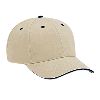 Otto Cap Brushed Cotton Twill Sandwich Visor Low Profile Pro Style Caps Khaki/Black