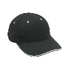 Otto Cap Brushed Cotton Twill Sandwich Visor Low Profile Pro Style Caps Black/White