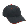 Otto Cap Brushed Cotton Twill Sandwich Visor Low Profile Pro Style Caps Black/Red