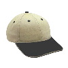 Otto Cap Brushed Cotton Twill Sandwich Visor Low Profile Pro Style Two Tone Color Caps Black/Khaki/Khaki