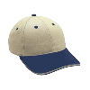 Otto Cap Brushed Cotton Twill Sandwich Visor Low Profile Pro Style Two Tone Color Caps Navy/Khaki/Khaki