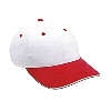 Otto Cap Brushed Cotton Twill Sandwich Visor Low Profile Pro Style Two Tone Color Caps Red/White/White