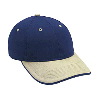 Otto Cap Brushed Cotton Twill Sandwich Visor Low Profile Pro Style Two Tone Color Caps Khaki/Navy/Navy