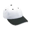 Otto Cap Brushed Cotton Twill Sandwich Visor Low Profile Pro Style Two Tone Color Caps Black/White/White