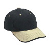 Otto Cap Brushed Cotton Twill Sandwich Visor Low Profile Pro Style Two Tone Color Caps Khaki/Black/Black