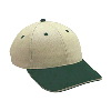 Otto Cap Brushed Cotton Twill Sandwich Visor Low Profile Pro Style Two Tone Color Caps Dark Green/Khaki/Khaki