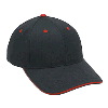 Otto Cap Brushed Cotton Twill Sandwich Visor Low Profile Pro Style Caps Black/Red