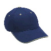 Otto Cap Brushed Cotton Twill Sandwich Visor Low Profile Pro Style Caps Navy/Khaki