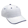 Otto Cap Brushed Cotton Twill Sandwich Visor Low Profile Pro Style Caps White/Navy