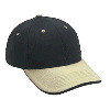 Otto Cap Brushed Cotton Twill Sandwich Visor Low Profile Pro Style Two Tone Color Caps Khaki/Black/Black