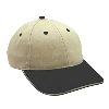 Otto Cap Brushed Cotton Twill Sandwich Visor Low Profile Pro Style Two Tone Color Caps Black/Khaki/Khaki