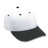 Otto Cap Brushed Cotton Twill Sandwich Visor Low Profile Pro Style Two Tone Color Caps Black/White/White