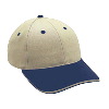 Otto Cap Brushed Cotton Twill Sandwich Visor Low Profile Pro Style Two Tone Color Caps Navy/Khaki/Khaki