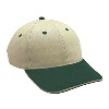 Otto Cap Brushed Cotton Twill Sandwich Visor Low Profile Pro Style Two Tone Color Caps Dark Green/Khaki/Khaki