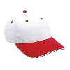 Otto Cap Brushed Cotton Twill Sandwich Visor Low Profile Pro Style Two Tone Color Caps Red/White/White