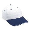 Otto Cap Brushed Cotton Twill Sandwich Visor Low Profile Pro Style Two Tone Color Caps Navy/White/White