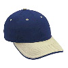 Otto Cap Brushed Cotton Twill Sandwich Visor Low Profile Pro Style Two Tone Color Caps Khaki/Navy/Navy