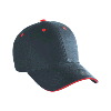 Otto Cap Brushed Cotton Canvas Sandwich Visor Low Profile Pro Style Caps Black/Red