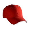 Otto Cap Brushed Cotton Canvas Sandwich Visor Low Profile Pro Style Caps Red/White