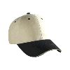 Otto Cap Brushed Cotton Cotton Canvas Sandwich Visor Low Profile Pro Style Two Tone Color Caps Black/Khaki/Khaki