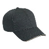 Otto Cap Superior Cotton Twill Sandwich Visor Low Profile Pro Style Caps Black/Khaki