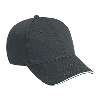 Otto Cap Superior Cotton Twill Sandwich Visor Low Profile Pro Style Caps Black/White