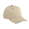 Otto Cap Cotton Twill Sandwich Visor Low Profile Pro Style Caps Khaki/Navy