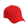 Otto Cap Pin Striped Alternative Wool Blend Low Profile Pro Style Caps with Solid Color Visor Red/Red/White