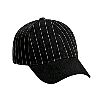 Otto Cap Pin Striped Alternative Wool Blend Low Profile Pro Style Caps with Solid Color Visor Black/Black/White