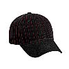 Otto Cap Pin Striped Alternative Wool Blend Low Profile Pro Style Caps with Solid Color Visor Black/Black/Red