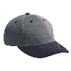 Otto Cap Brushed Bull Denim Low Profile Pro Style Two Tone Color Caps Black/Charcoal Gray