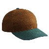 Otto Cap Brushed Bull Denim Low Profile Pro Style Two Tone Color Caps Dark Green/Dark Caramel