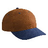 Otto Cap Brushed Bull Denim Low Profile Pro Style Two Tone Color Caps Navy/Dark Caramel