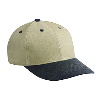 Otto Cap Brushed Bull Denim Low Profile Pro Style Two Tone Color Caps Black/Khaki