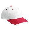 Otto Cap Brushed Bull Denim Low Profile Pro Style Two Tone Color Caps Red/White