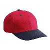 Otto Cap Brushed Bull Denim Low Profile Pro Style Two Tone Color Caps Black/Red