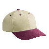 Otto Cap Brushed Bull Denim Low Profile Pro Style Two Tone Color Caps Maroon/Khaki