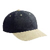 Otto Cap Brushed Bull Denim Low Profile Pro Style Two Tone Color Caps Khaki/Black