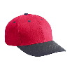 Otto Cap Brushed Bull Denim Low Profile Pro Style Two Tone Color Caps Black/Red