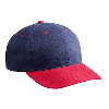Otto Cap Brushed Bull Denim Low Profile Pro Style Two Tone Color Caps Red/Navy