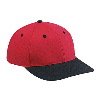 Otto Cap Brushed Cotton Twill Low Profile Pro Style Two Tone Color Caps Black/Red