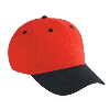 Otto Cap Cotton Twill Low Profile Pro Style Two Tone Color Caps Black/Red/Red