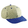 Otto Cap Washed Brushed Heavy Cotton Canvas Low Profile Pro Style Two Tone Color Caps Royal/Khaki