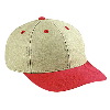 Otto Cap Washed Brushed Heavy Cotton Canvas Low Profile Pro Style Two Tone Color Caps Red/Khaki