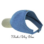 Washed Pigment Dyed Cotton Twill Ponytail Low Profile Pro Style Two Tone Color Caps